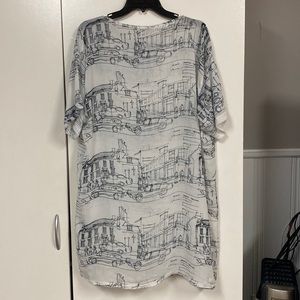 RARE American Apparel Tunic Dress Chiffon Car Street Sketch